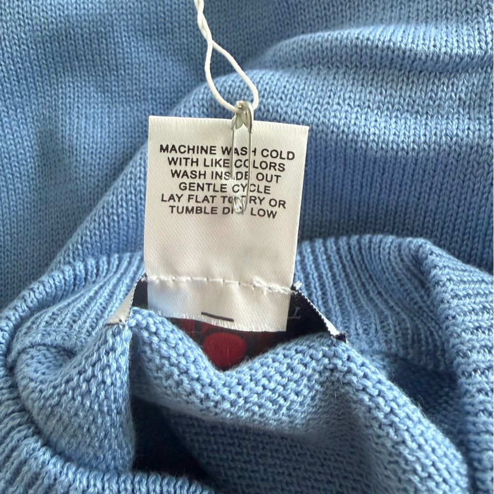Kids Blue Fisherman Intarsia Sweater - Picture 5 of 5
